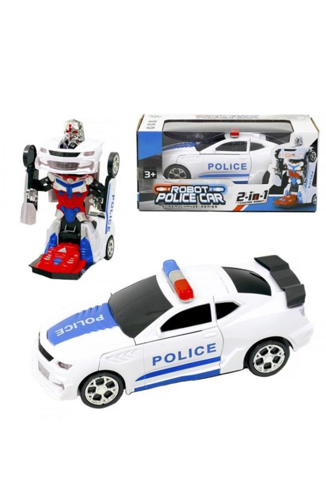 Pilli Robota Dönüşen Polis Arabası - Mavi Su Dünyası