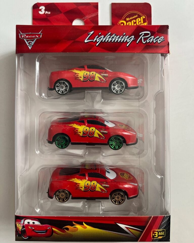 Metal Arabalar Racer 3' lü Set 8 Cm