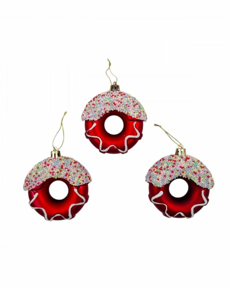 Yılbaşı Süsü 3' lü 8 Cm Donut Süs Yılbaşı Süsü 3' lü 8 Cm Donut Süs