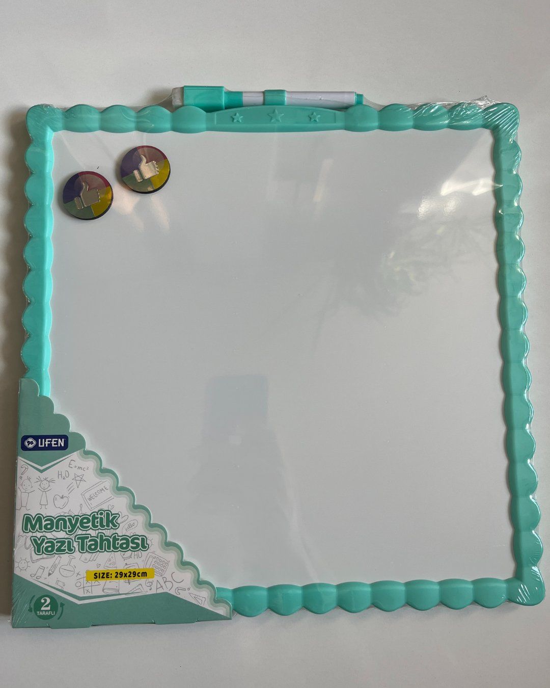 Manyetik Yazı Tahtası Çift Taraflı 29 Cm x 29 Cm Yeşil
