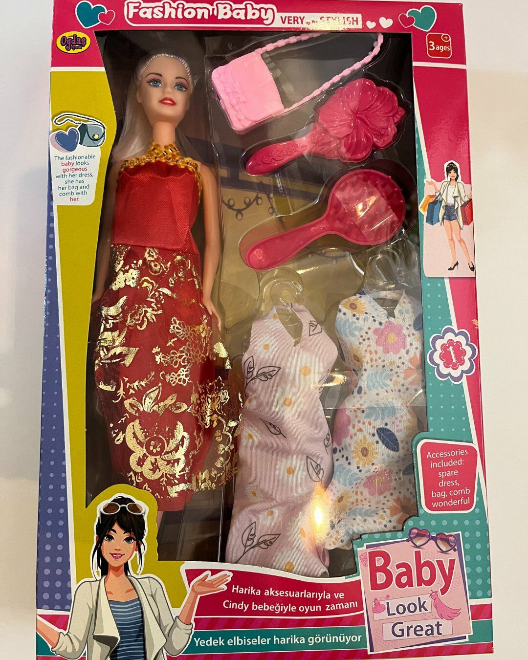 Anlily Oyuncak Bebek 2 Yedek Elbiseli 30 Cm Model Bebek K