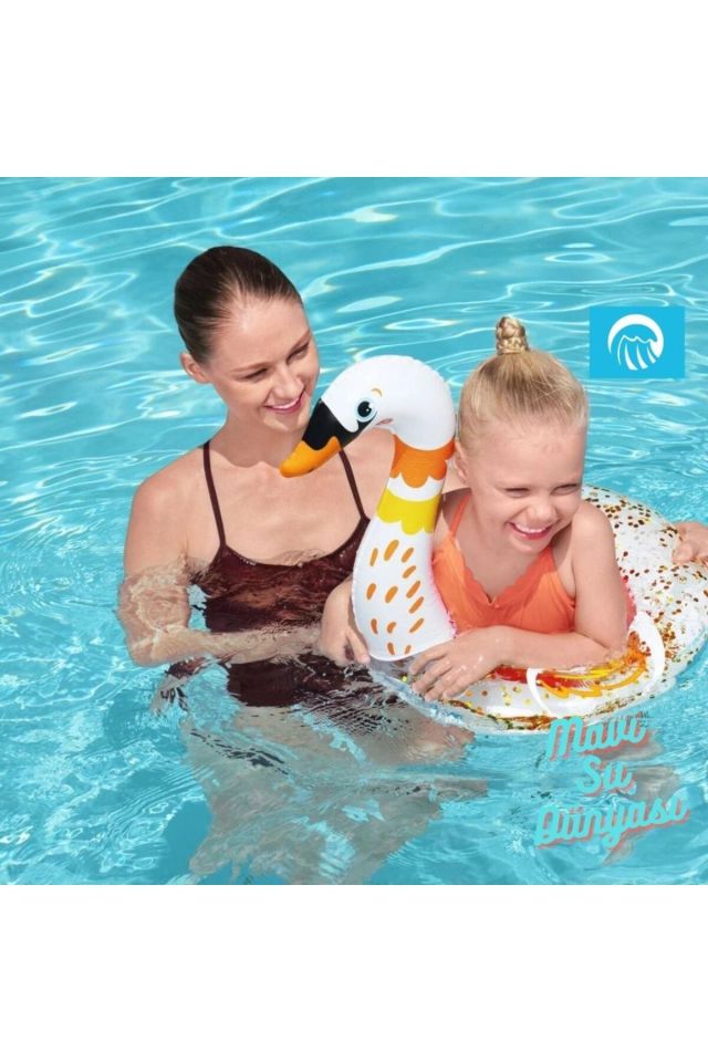 Çocuk Simit Flamingo Başlı Simli Beyaz Simit