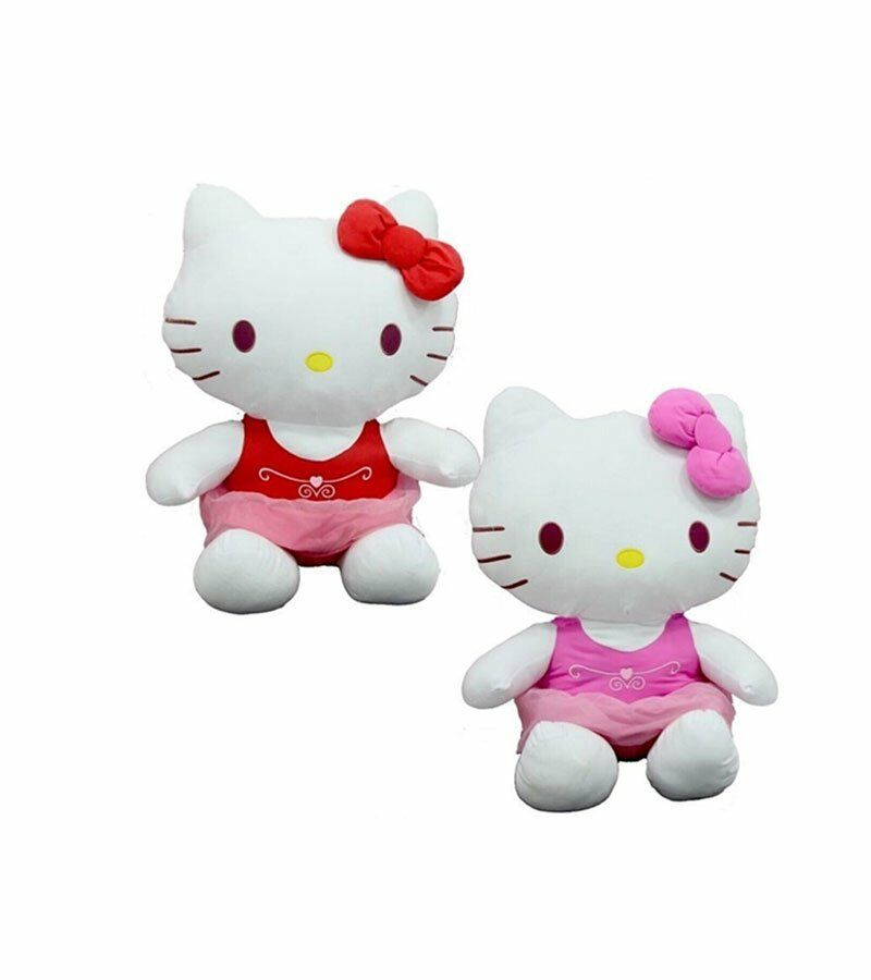 Peluş 36 Cm Hello Kitty Elbiseli Kurdeleli - Mavi Su Dünyası Kırmızı