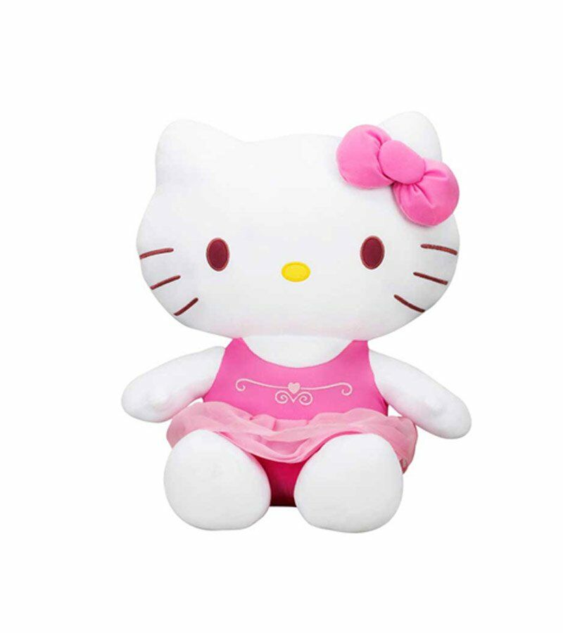 Peluş 50 Cm Hello Kitty Elbiseli Kurdeleli - Mavi Su Dünyası Pembe