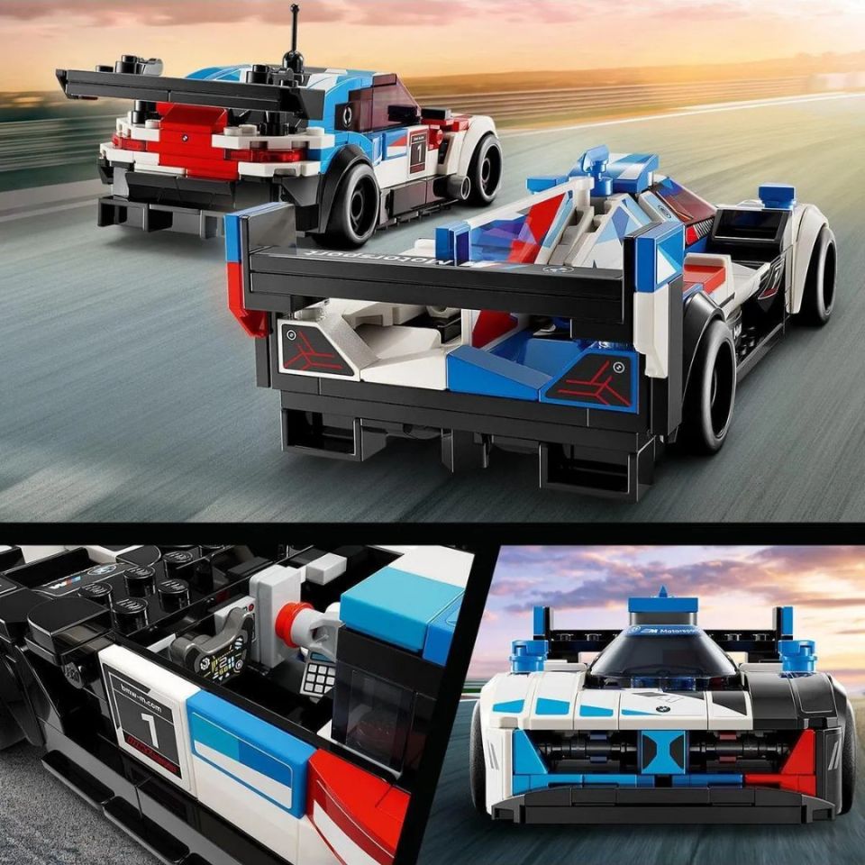 Lego 676 Parça Speed Champions BMW M4 GT3 ve BMW M Hybrid V8 Yarış Arabaları - Mavi Su Dünyası