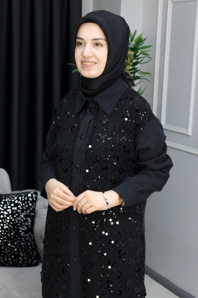 ENDİVA Dantelli Pul Detaylı İkili Takım SİYAH - 38