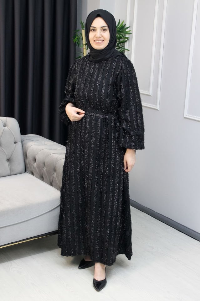 MUSTİ Sim Geçişli Elbise Bordo - 46