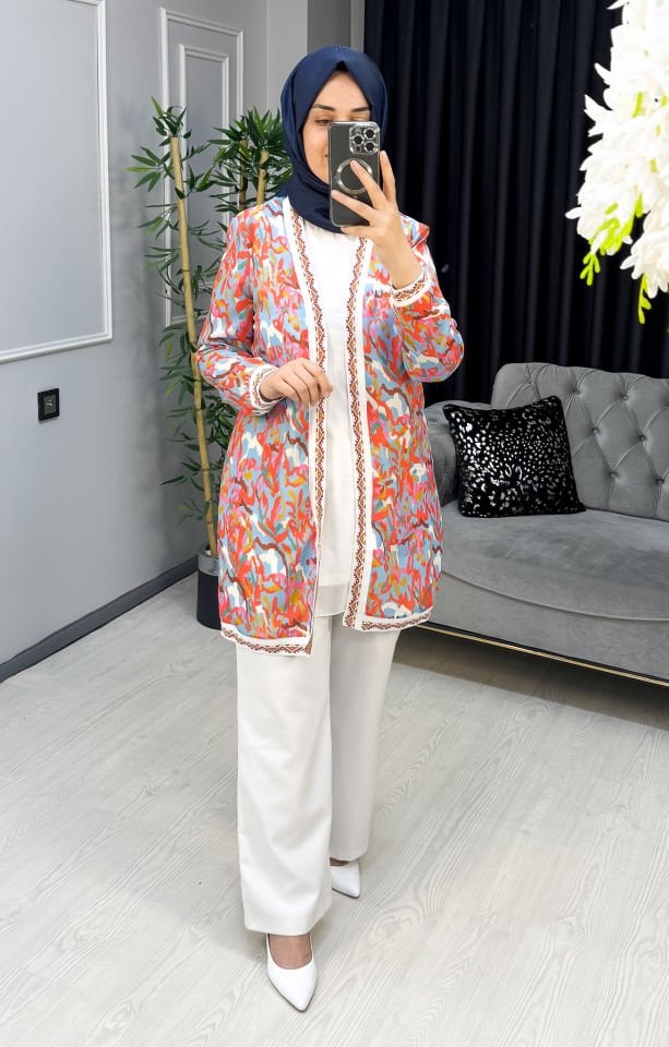 PUANE Etnik Desen Kimono 4 - ÇOK RENKLİ 2