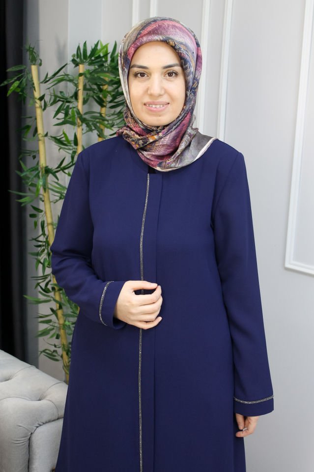 MUSAB Eteği Pilse Detaylı Ferace MAVİ - 52