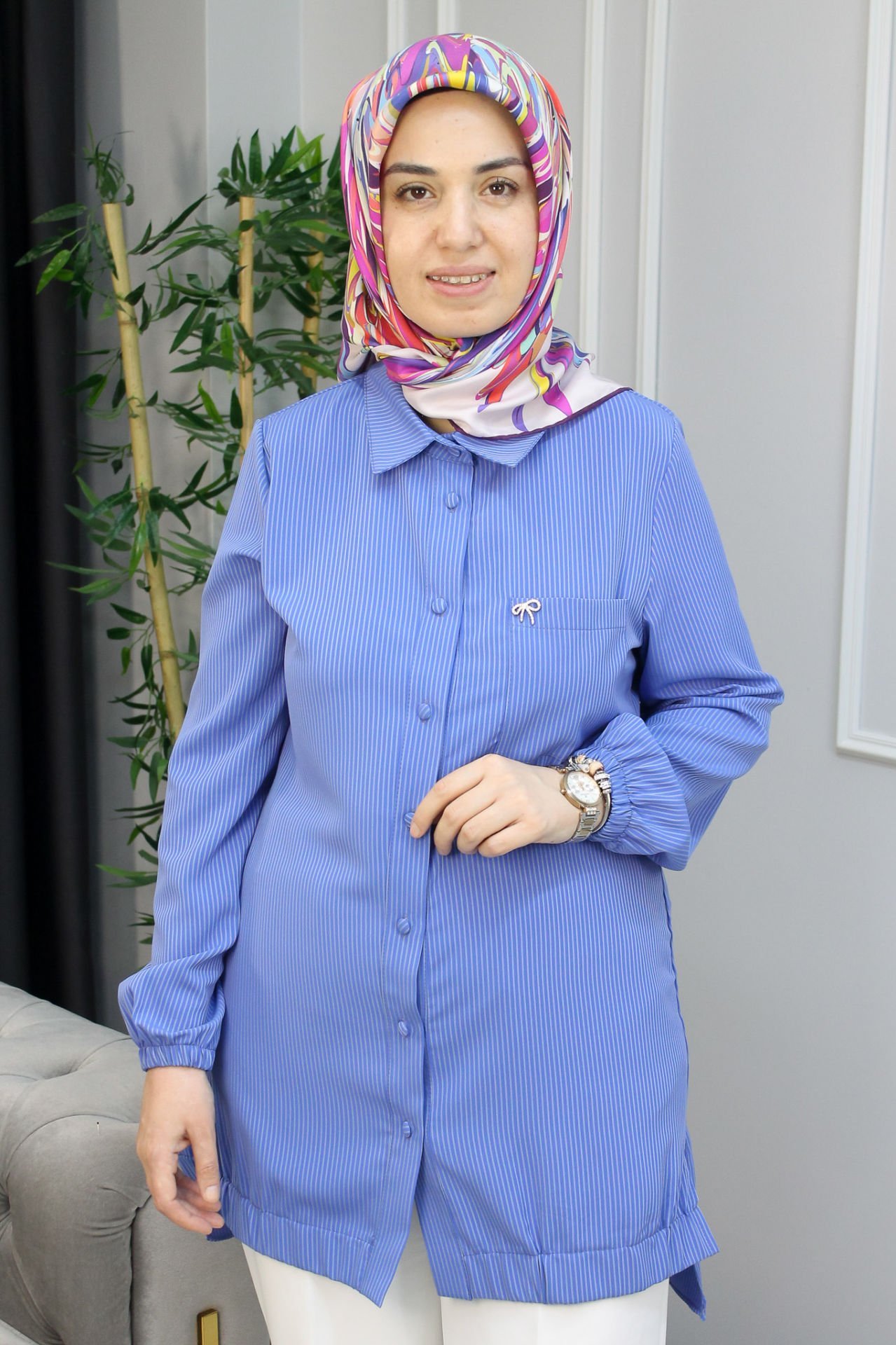 QETEN Broş Detaylı Gömlek bej - 50