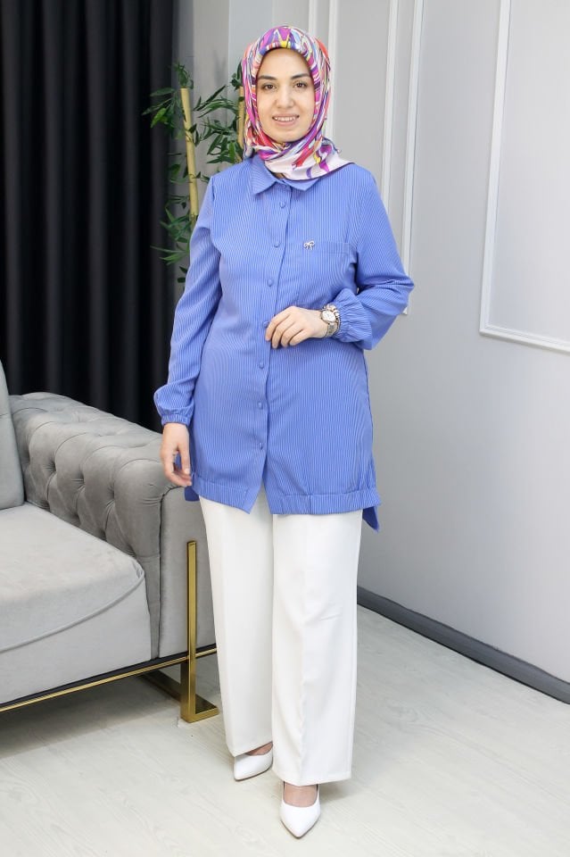 QETEN Broş Detaylı Gömlek Vizon - 50