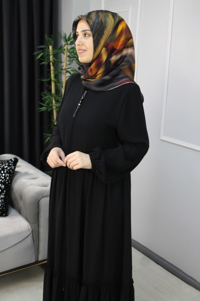 MUSAB Katlı Ferace Koyu Gri - 42