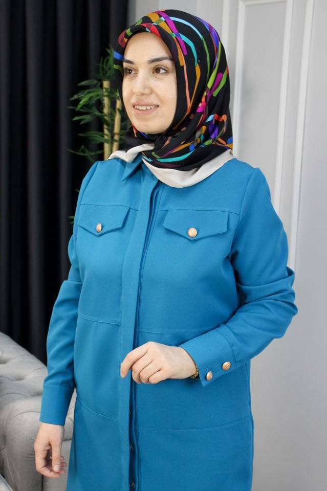 Eswapp Krep Tunik MAVİ - 46