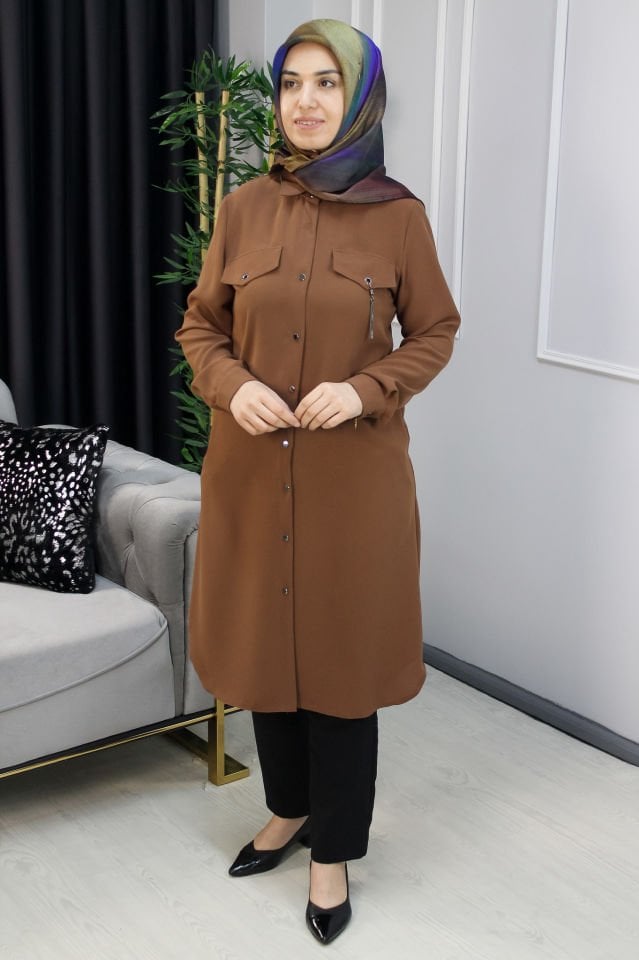 Perfect Kuş Gözü Detaylı Tunik 48 - MAVİ
