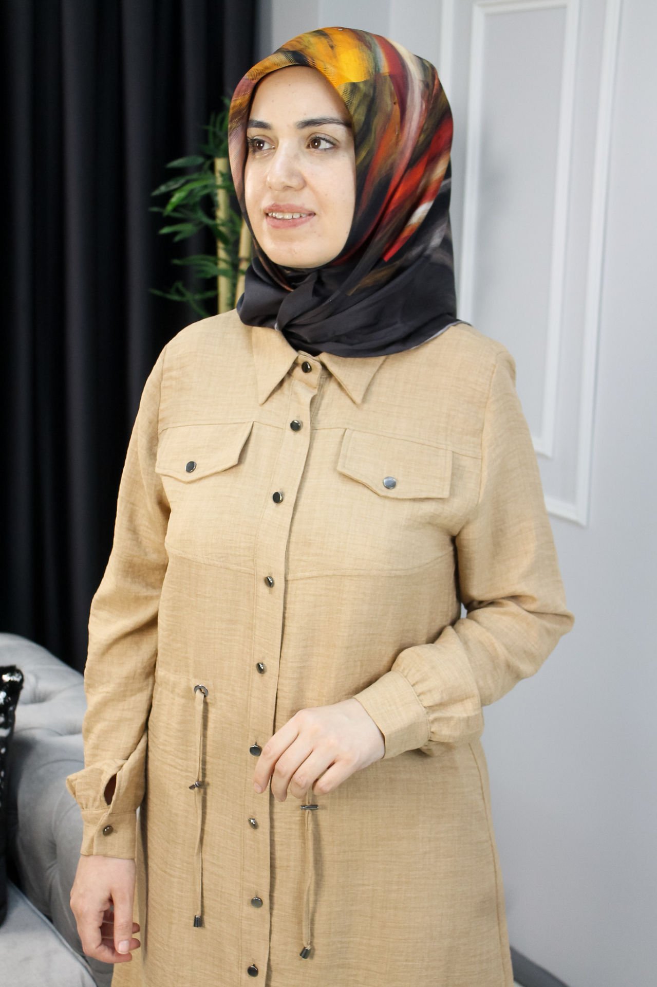 MUSAB Beli Büzgülü GiyÇık Kahve - 48