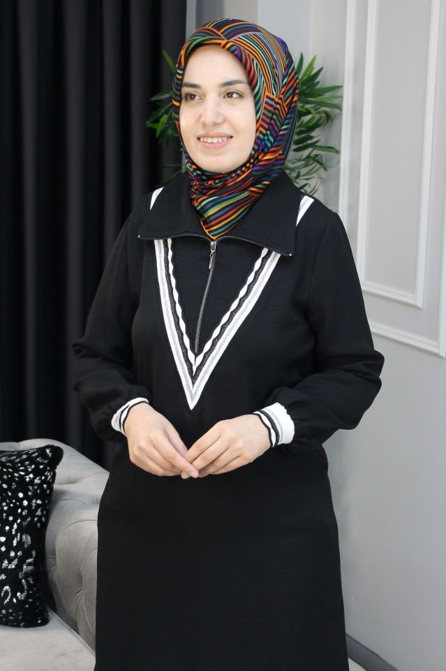 MELİH Lizbon Gömlek Yaka Tunik MAVİ - 48