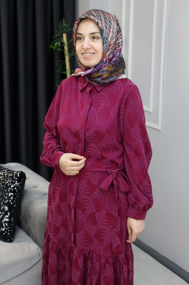 AYŞE AKAY Jakarlı İpek Elbise SİYAH - 4