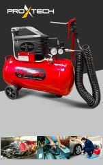 En Çok Tercih Edilen 2HP 50 Litre 8Bar Boya ,Lastik Hava Kompresörü 15Mt Spiral Hortum Stoper Kit