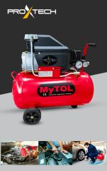 En Çok Tercih Edilen 2HP 50 Litre 8Bar Boya ,Lastik Hava Kompresörü 15Mt Spiral Hortum Stoper Kit