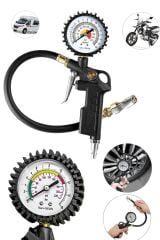 Basınç Göstergeli  Ağır Hizmet Havalı Kompresör SaatliLastik Şişirme, Hava Tabancası  jak Girişli