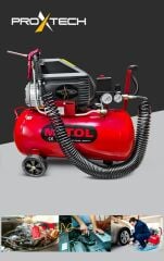 En Çok Tercih Edilen 2HP 50 Litre 8Bar Hava Kompresörü Boya Tabancası ,15Mt Spiral Hortum Boya Set