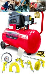 2HP 50 Lt Full Paket EnÇok Tercih edilen Hava Kompresörü Boya,Lastik,Mazot Temizleme 5PCS Havalı Kit