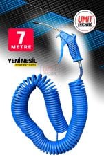 7 Metre Hava Tabancası Yeni Nesil  Spiral Hava Hortumu Kompresör Hava Tabancası Set-7 METRE