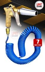 7 Metre Yeni  Nesil Kompresör Spiral Hava Hortumu 8 mm 7mt Hava Jakı  Hava Tabancası Recor Seti