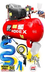 En Çok Tercih Edilen Bakır Sargıı 50litre 2Hp 8Bar hava Kompresörü Yüksek Kalite 6 Parça Havalı Set