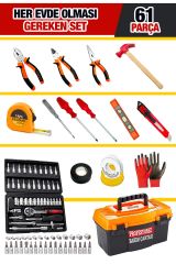 Premium Serisi 61 Pcs Full Takım 46Lokma Set PenseYankeski,Tornavida Set,3 Metre Full Set