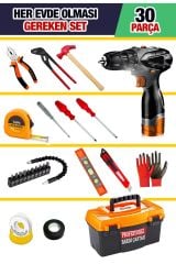 Premium Serisi 30Pcs Full Takım Matkaplı Combo Pense Yankeski,Tornavida Set,3 Metre COMBO SET