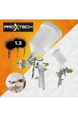 Kompresör Üstten Depo 1,3mm Boya Tabancası,Spiral Hava Hortumu15 mt Hava Jakı  Hava Tabancası