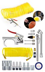 Profesyonel 20Parça Hızlı Bağlantı Havalı Top Şişirme Üfleme Tabancası Lastik Şişirme Kompresör Kiti