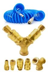 Yüksek Kalite Havalı Kompresörler için 2'li Dağıtıcı ve Hava Giriş Rekorları 3/8'' 15 Metre Hortum