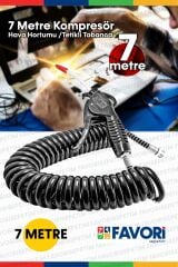 Yüksek Kalite 7 Metre Hava Üfleme Toz Alma Kompresör Hava Tabancası  Spiral Hava Hortumu 8 mm 7Metre