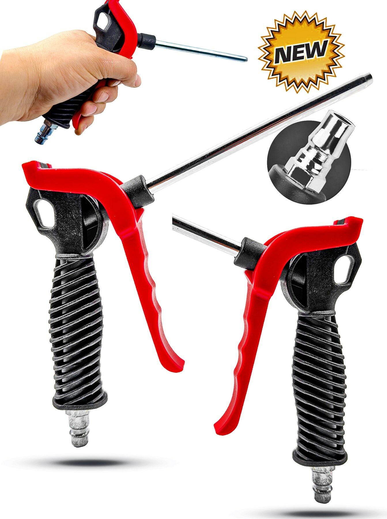 YENİ NESİL Yüksek Kalite Paslanmaz, Kırılmaz ABS Plastik Uzun Hava Kompresör Tabancası