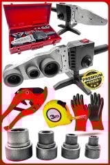 Yüksek Kalite Çift Residans Ayarlı Pprc Plastik Boru Kaynak Makinesi 3 Metre Teflon Makaslı Set