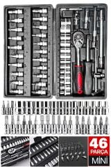 Yüksek Kaliteli 1/4'' Wrench Set: Profesyonel Kullanım İçin Özel Tasarım 46 Parça Mini Lokma Takımı