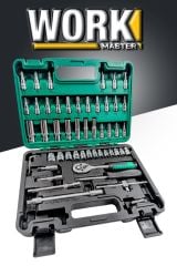 PRO 65 Parça 53 Lokma Takımı Otomatik Cırcırlı 1/4'' 12 Parça Kombine Açık Ağız-yıldız Anahtar set