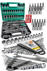 PRO 65 Parça 53 Lokma Takımı Otomatik Cırcırlı 1/4'' 12 Parça Kombine Açık Ağız-yıldız Anahtar set