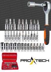 49 Parça Mini Lokma Takımı Otomatik Cırcırlı 1/4''  Pense Kargaburun Yankeski Kombinasyon Alet Seti