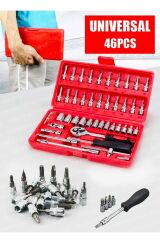 46 Parça Mini Lokma Takımı Otomatik Cırcırlı 1/4'' Wrench Set Yüksek Kalite Kombinasyon Alet Seti