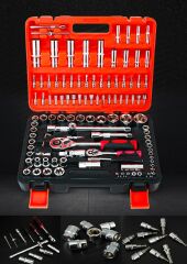 Profesyonel 108 Parça  Çok Fonksiyonlu  1/2 Ve 1/4 Cırcırlı Lokma Anahtar Takımı Bits Uç Full Set