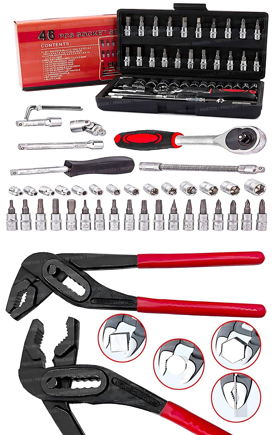 47Parça Mini Lokma Takımı Otomatik Cırcırlı 1/4'' Wrench Set Yüksek Kalite Kombinasyon Ford Pense Set