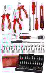 53 Parça Mini Lokma Takımı Otomatik Cırcırlı 1/4'' Wrench Set Yüksek Kalite PENSE TAKIM Full Set