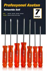 Asetat saplı 7parça Pro Tornavida Takım 46Parça Cırcır Lokma Takımı Otomatik Cırcırlı 1/4'' Paket Set