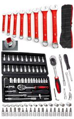 54 Parça Korumalı8 Parça Kombine Cırcır Lokma Takımı Otomatik Cırcırlı 1/4'' Açık-Yıldız Anahtar Set