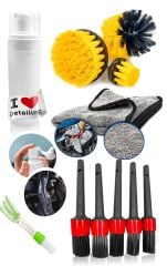Oto Araba Temizleme Kuaför 11  Parça İç-Dış Detaylı Temizlik Bakım Koltuk Fırçalama Set PROXCLEAN11