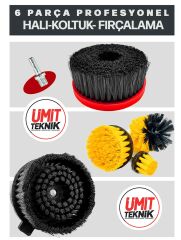 Halı | Oto Kuaför | Yıkama Polisaj Full Fırçası Profesyonel 6 Parça Su Sıçratmayan Fırca|