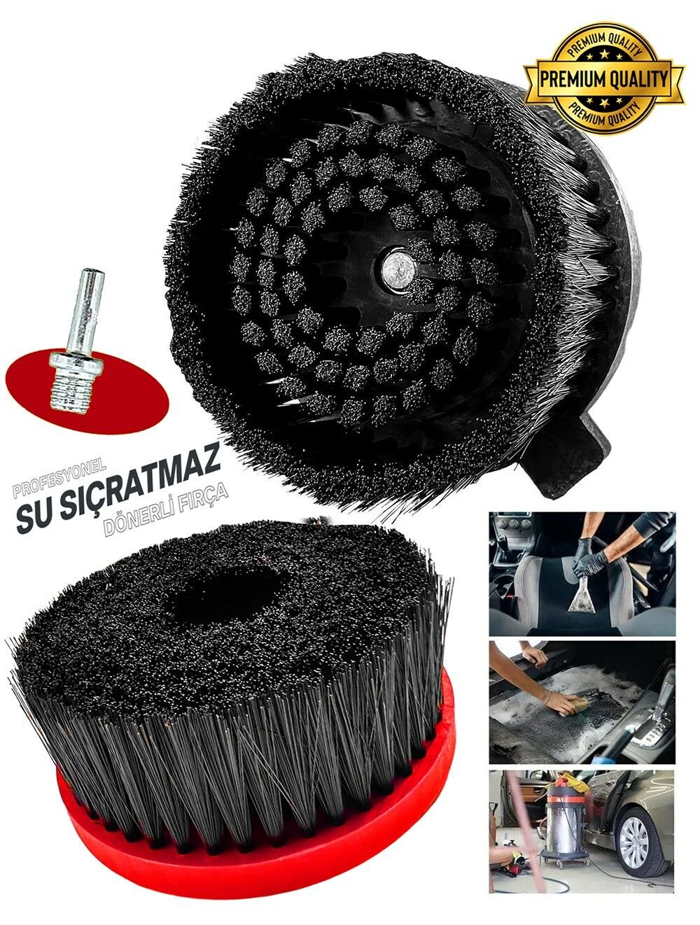 Profesyonel 3 Parça Su Sıçratmayan Orta Sert  Koltuk | Halı | Oto Kuaför | Yıkama Polisaj Fırçası